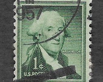 1-cent George Washington  Dark Green Stamp RARE  Original Gum (This is my last one )