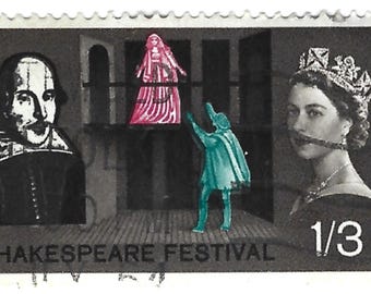 Vintage Shakespeare Festival-stempel 1/3 Theater Postgeschiedenis Collectible Digitale Download