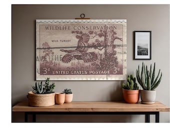 Wildlife Conservation Wild Turkije-stempel | Vintage Amerikaanse natuurkunst | Postdecor van de natuur