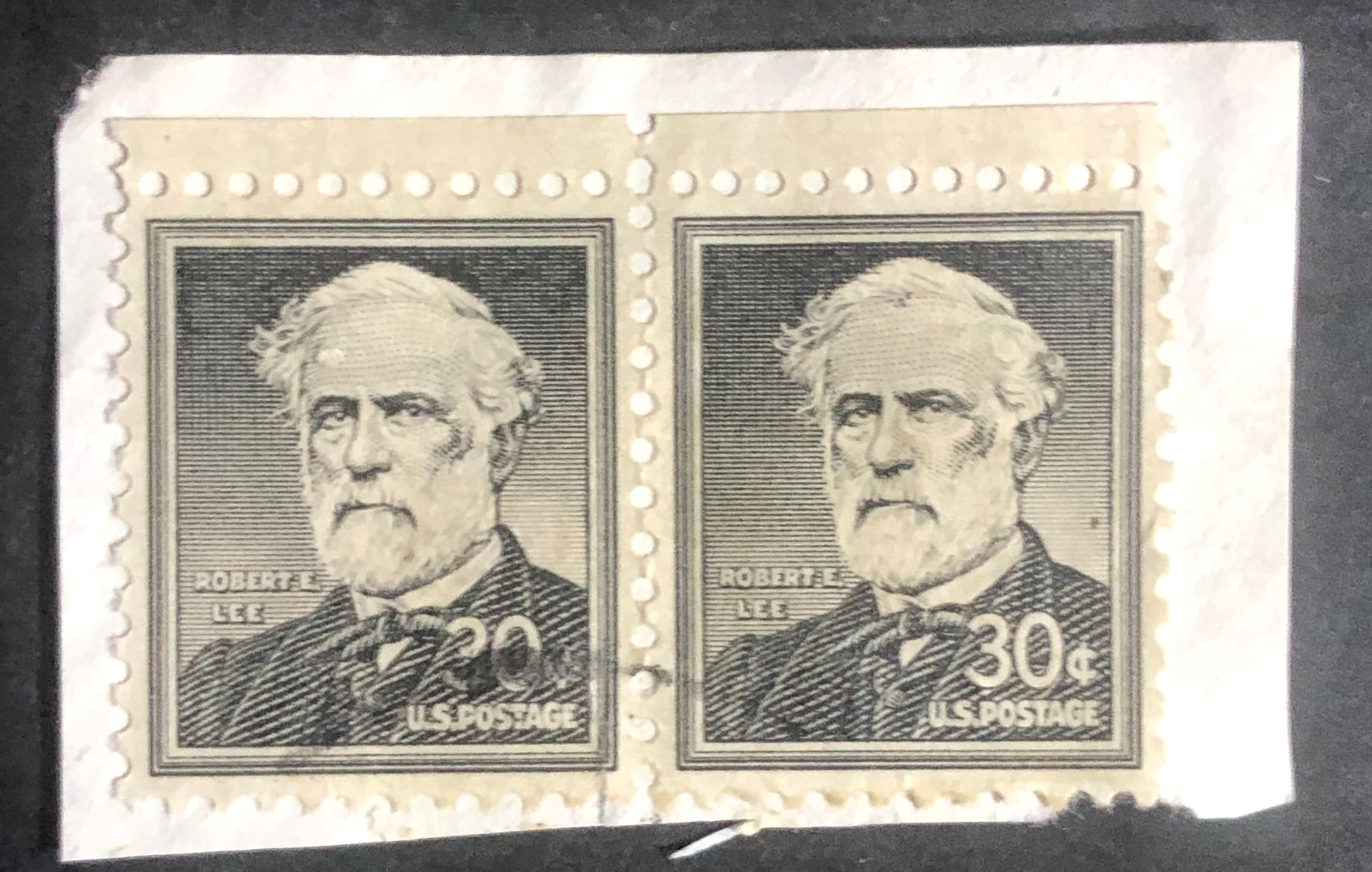 1954 Robert E Lee 30c Black Pair On Cover Postage Stamps Etsy