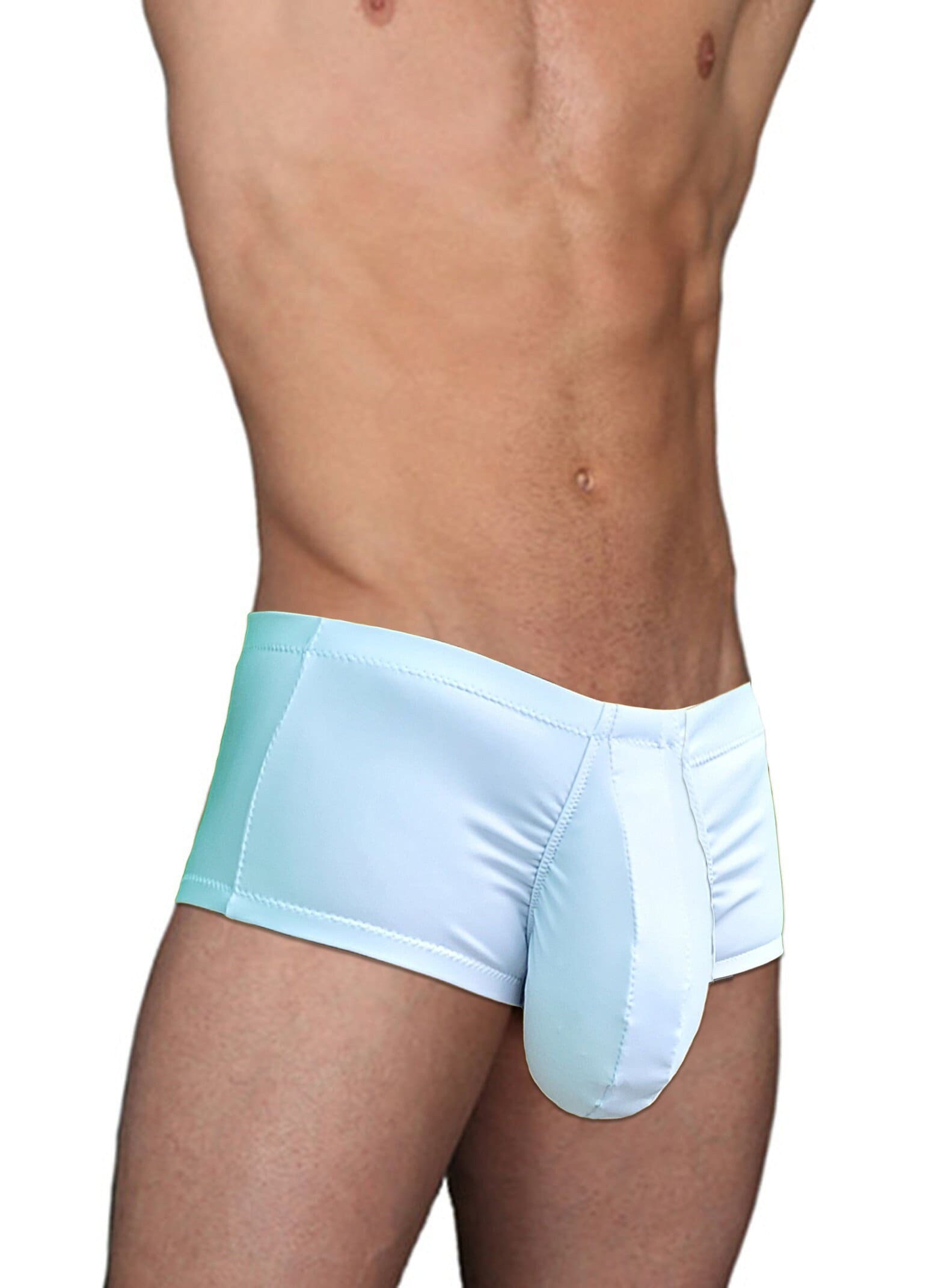 Knosfe Sexy Mens Pouch Underwear Pouch Men's Boxer Briefs White XL 