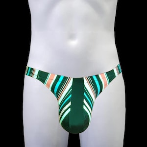 Intimo da uomo TH81, perizoma a righe Monster Pouch