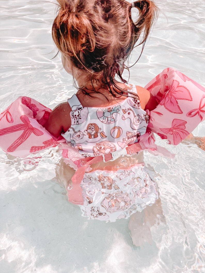 Summer Pup Reversible Cami Bikini, Kids Swimwear, Swimwear, Bikini, Handmade Swimwear, Reversible, Cami Tank, Summer, Blue Heeler, Blue Dog image 3