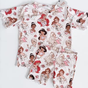 Conjunto de salón de princesa motera clásica, conjunto de salón, princesa, parque mágico, para bebé, día en el parque, pantalones cortos de motociclista, para niño pequeño, conjunto rosa a juego