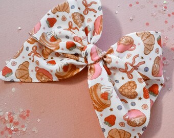 Brunch Fable Bow, brunch, pancakes, waffles, Bow, Fable Bow, for Toddler, for Baby, for Adult, Hair Accessory, Hair Bow, Brunch Bow