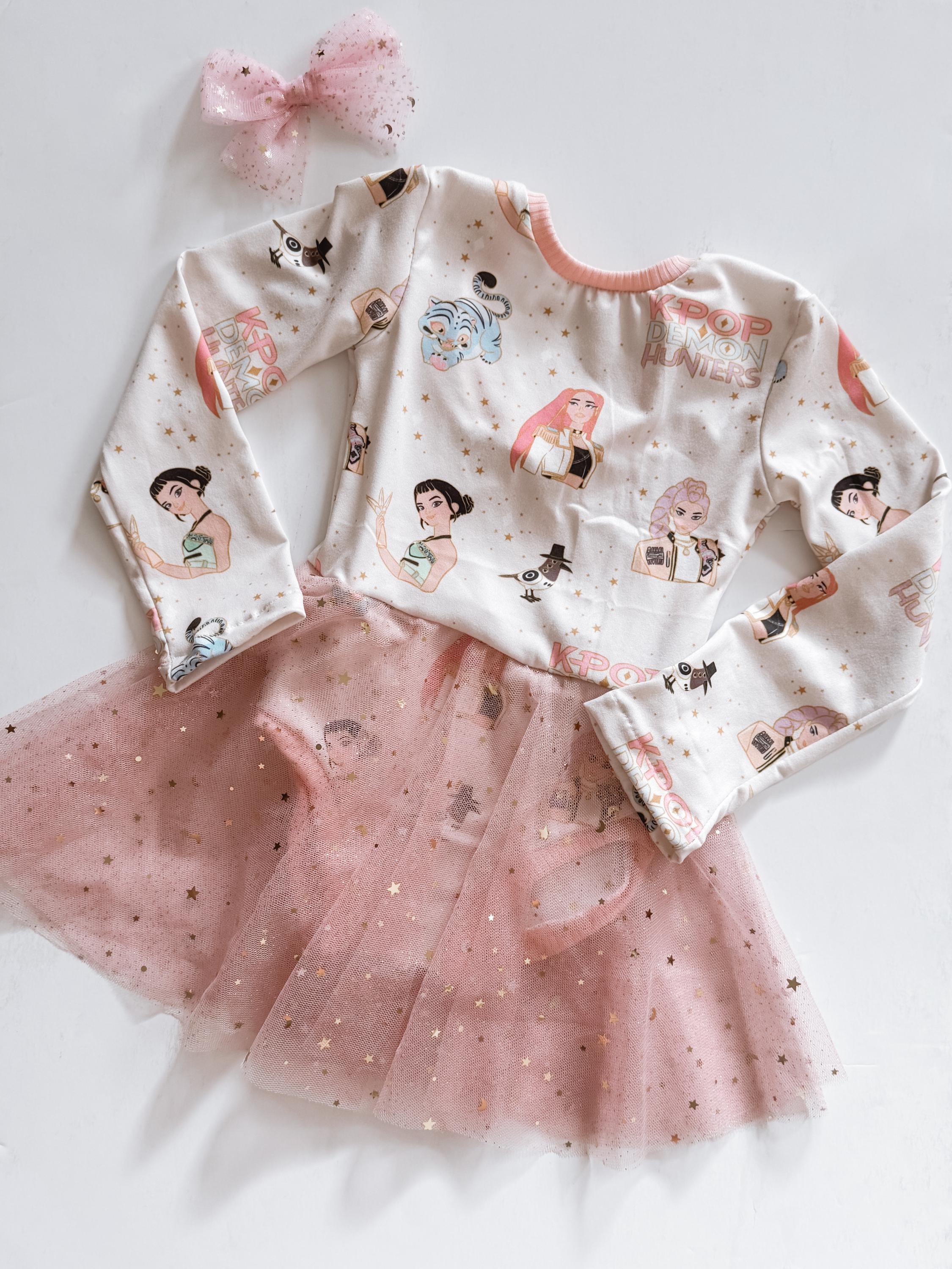 fitted lace wedding dress Rumi READY TO SHIP Limited Stock Rumi Golden Black Costume for Kids Shiny  KPop Demon Hunters Inspired Cosplay for Girls - 4T