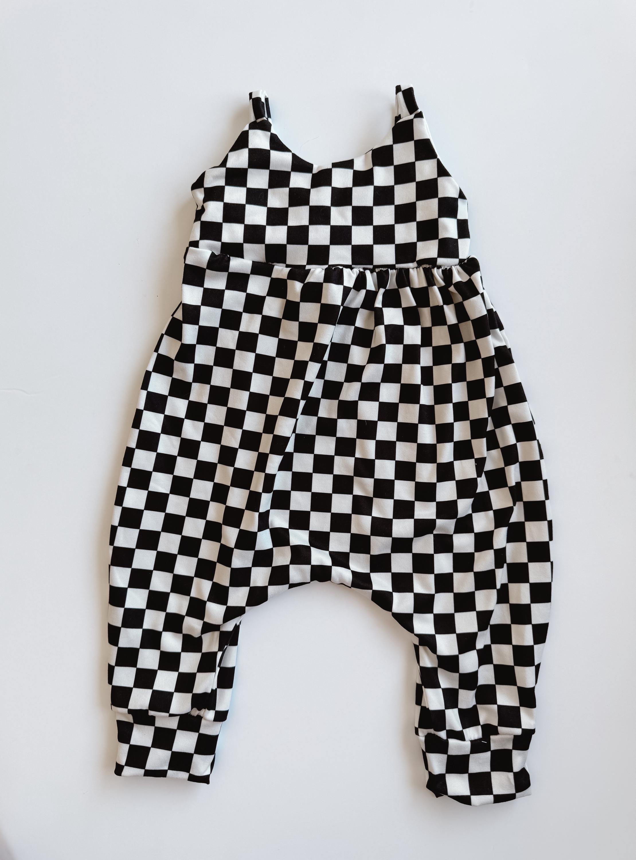 Black White Checker Jumper Jumper Romper Checker Black and White Toddler Baby Handmade Desert Jumpsuit Pants Romper Etsy