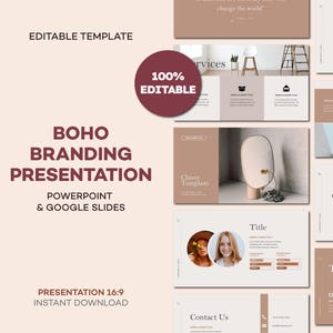 Minimalist Terracotta PowerPoint & Google Slides Template | Boho Business Presentation Deck