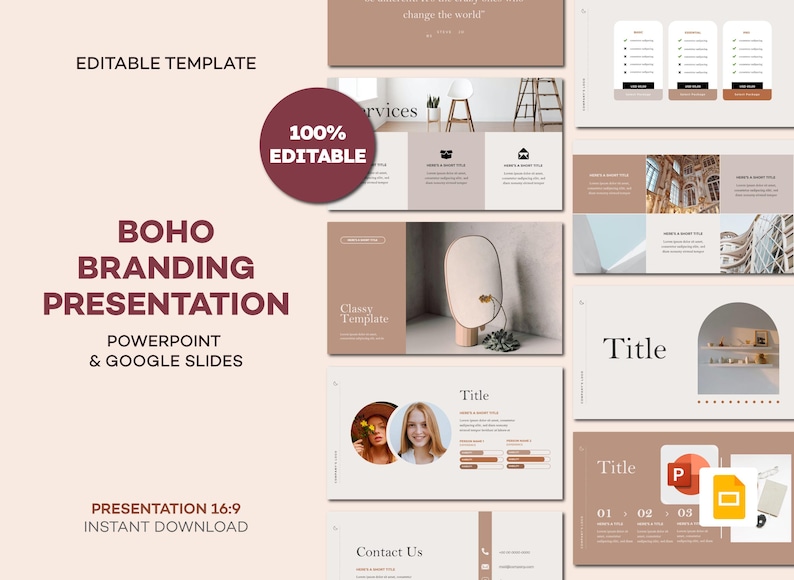 Minimalist Terracotta PowerPoint & Google Slides Template | Boho Business Presentation Deck image 1