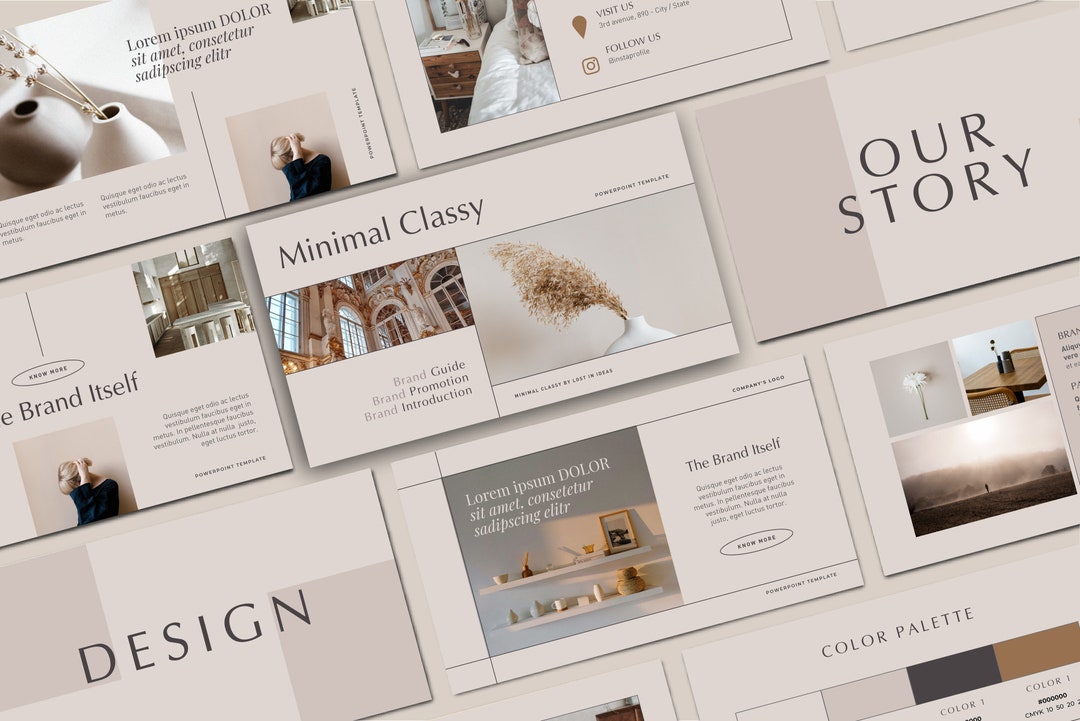 Minimal Classic Powerpoint Template, Company Brand Presentation ...
