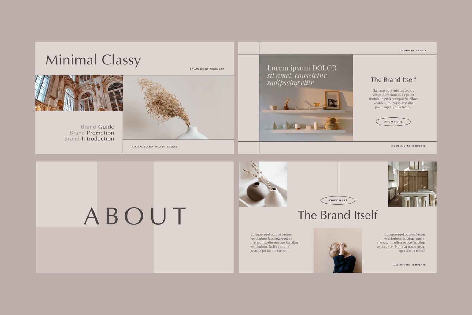 Neutral Google Slides Minimalist Brand Presentation Template | Neutral Boho Powerpoint ...