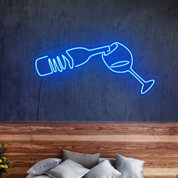 Wine neon sign, Wine led sign, Wine glass neon sign, Wine led sign, Home bar neon sign, Restaurant neon sign,  Restaurant wall decor