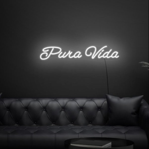 Pura vida neon sign, Pura vida led sign, Pura vida light sign, Quote neon sign, Party neon sign, Positive neon signs, Neon sign bedroom