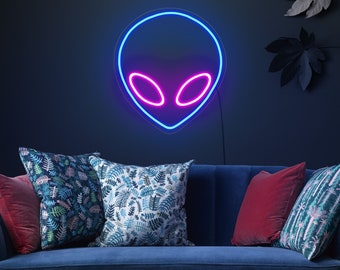 Alien neon sign, Alien led sign, Alien light sign, Alien head sign, Neon sign bedroom, Kids room neon sign, Alien wall art, Alien wall decor