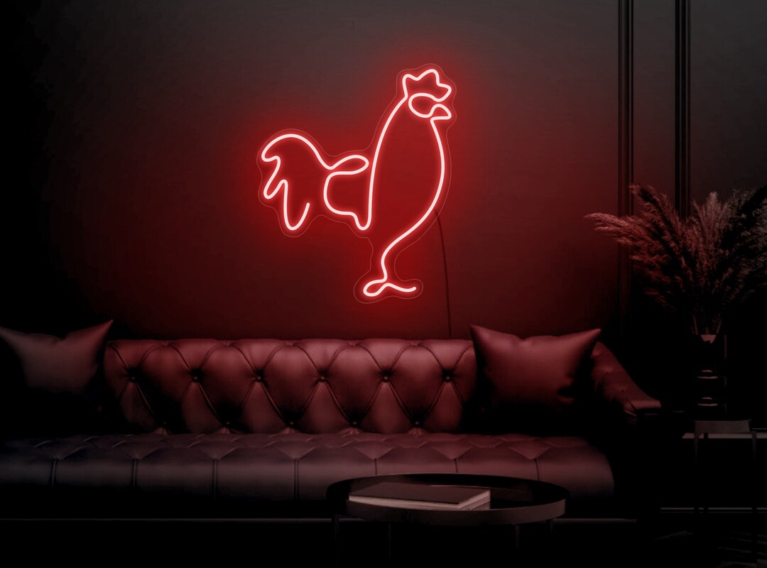 Rooster Neon Sign, Chicken Neon Sign, Rooster Led Sign, Chicken Light