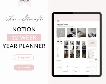 12 週間の年間 Notion テンプレート、シンプルな Notion 目標トラッカー テンプレート 2024 Notion プランナー、美しい Notion テンプレート、12 週間の年間プランナー