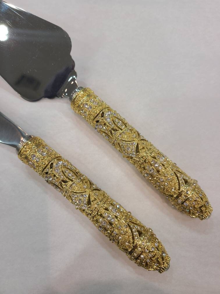 Olivia Riegel Cake Knives Gold Windsor Serving Set Etsy