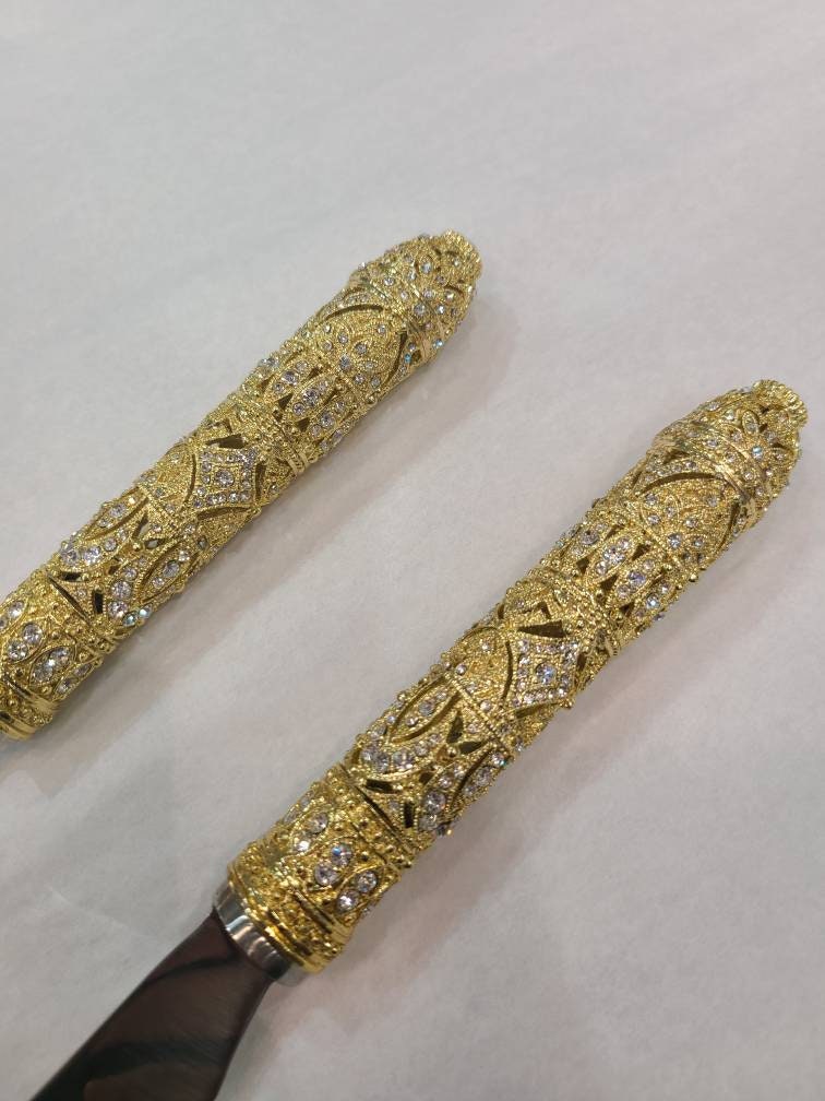 Olivia Riegel Cake Knives Gold Windsor Serving Set Etsy