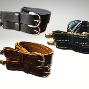 Handmade Black Leather Suspenders with Silver Clips: Formal Wedding Attire