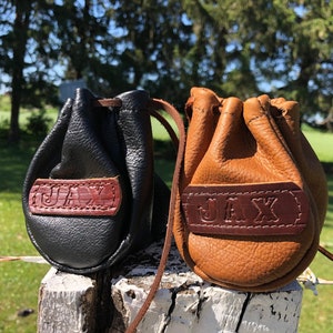 Personalized Leather Coin Pouch: Handmade Medieval Style Pouch