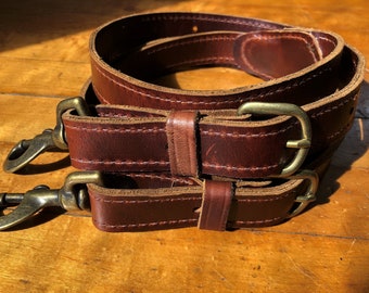 Men's Leather Work Suspenders / HEAVY DUTY Suspenders / Handmade / Top Grain Leather Suspenders / Adjustable Snap Suspenders / Durable Belt