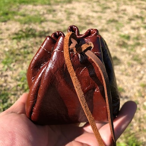 Handmade Leather Drawstring Pouch: Medieval Coin, Jewelry, or Medicine Bag