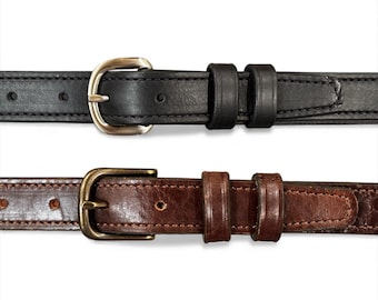Handmade 1” Full Grain Leather Belt: Brown or Black Men’s Belt, USA Made