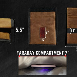 Faraday Tasche Gerät Abschirmung für iPhone und Anti-Hacking, wasserabweisend, gewachst Canva, Schnellzugang Smartphone Faraday Tasche Autoschlüssel FOB