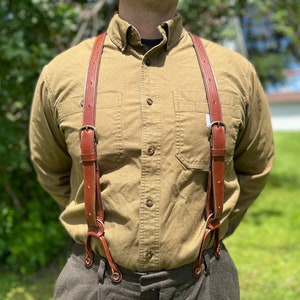 Whiskey Button Suspenders with Durable Elastic on the back Wedding Suspenders Rustic Handcrafted Men's Suspenders Groomsmen Suspenders image 9
