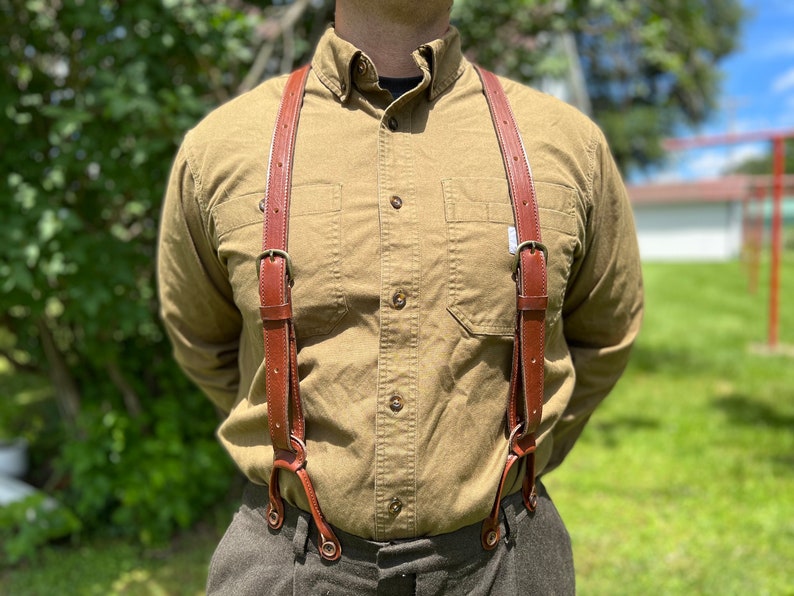 Whiskey Button Suspenders with Durable Elastic on the back Wedding Suspenders Rustic Handcrafted Men's Suspenders Groomsmen Suspenders image 9