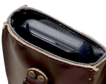 Bolsa de cuero con protección EMF/RFID para teléfono