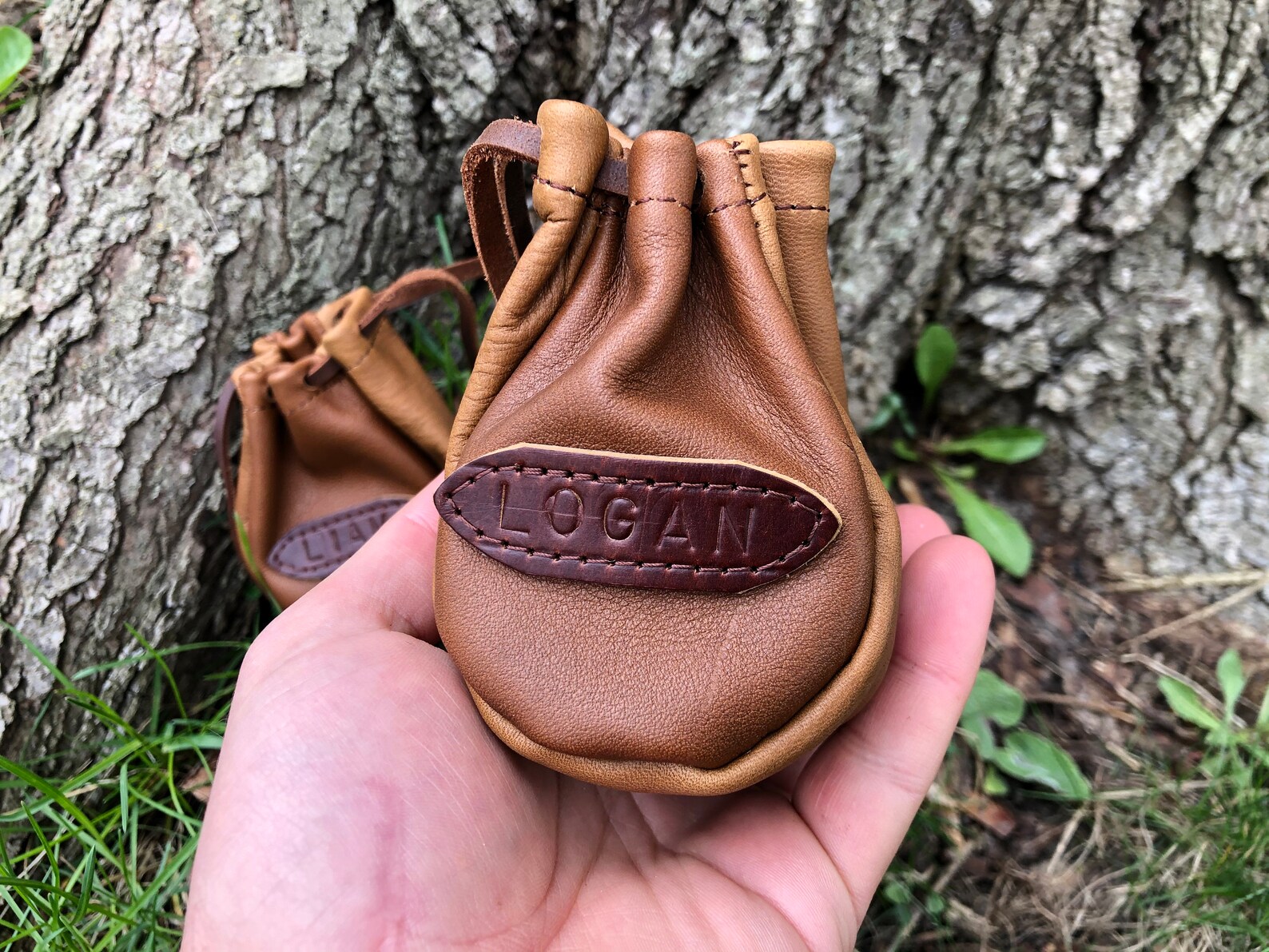 Personalized Small Leather Coin Pouch Vintage Style Etsy