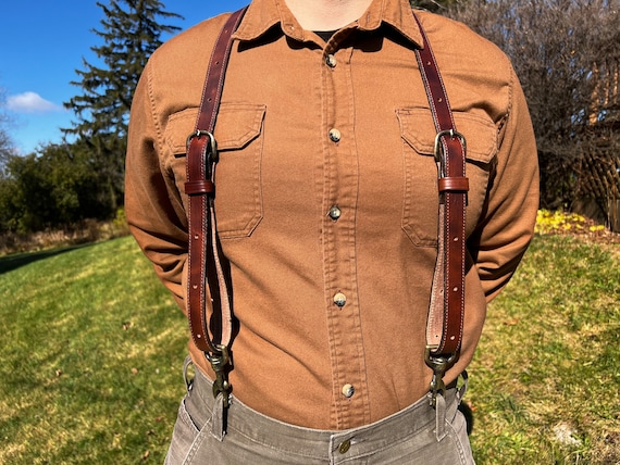 Leather Suspenders With Belt Loop Attachments Wedding Suspenders Work  Suspenders Durable Belt Tactical Suspenders Men Suspenders 