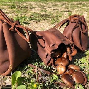 Lederbeutel | Leder Geldbeutel | Leder Kordelzugbeutel | Kleingeldbeutel | Medizintasche | Schmuckbeutel | Handarbeit