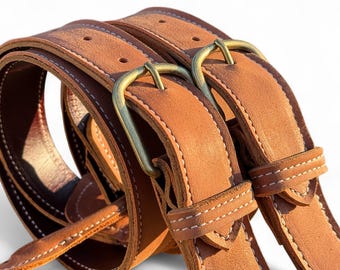 Handmade Leather Suspenders: Heavy Duty Work & Wedding - USA Made