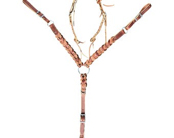 Handmade Braided Leather Headstall Set: Quarter Horse Tack
