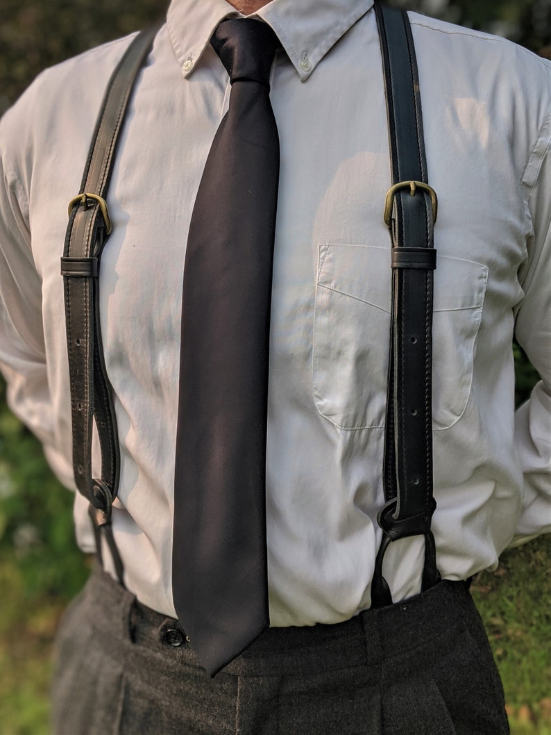 Men’s Vintage Style Suspenders Braces Mens Leather Button Suspenders - Wedding Men Suspenders - Groomsmen Gift - Vintage Suspenders - Farm Suspenders - Amish Suspenders Handmade $66.55 AT vintagedancer.com