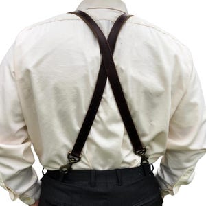 Leather X-Shape Suspenders: Vintage Groomsmen Wedding Suspenders