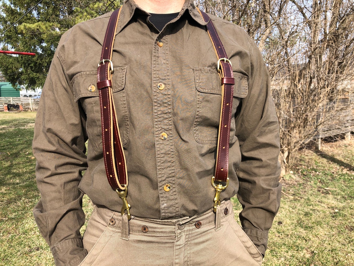 Men's Leather Work Suspenders / HEAVY DUTY Suspenders / Etsy