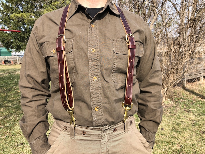 Men's Leather Work Suspenders / HEAVY DUTY Suspenders / Etsy