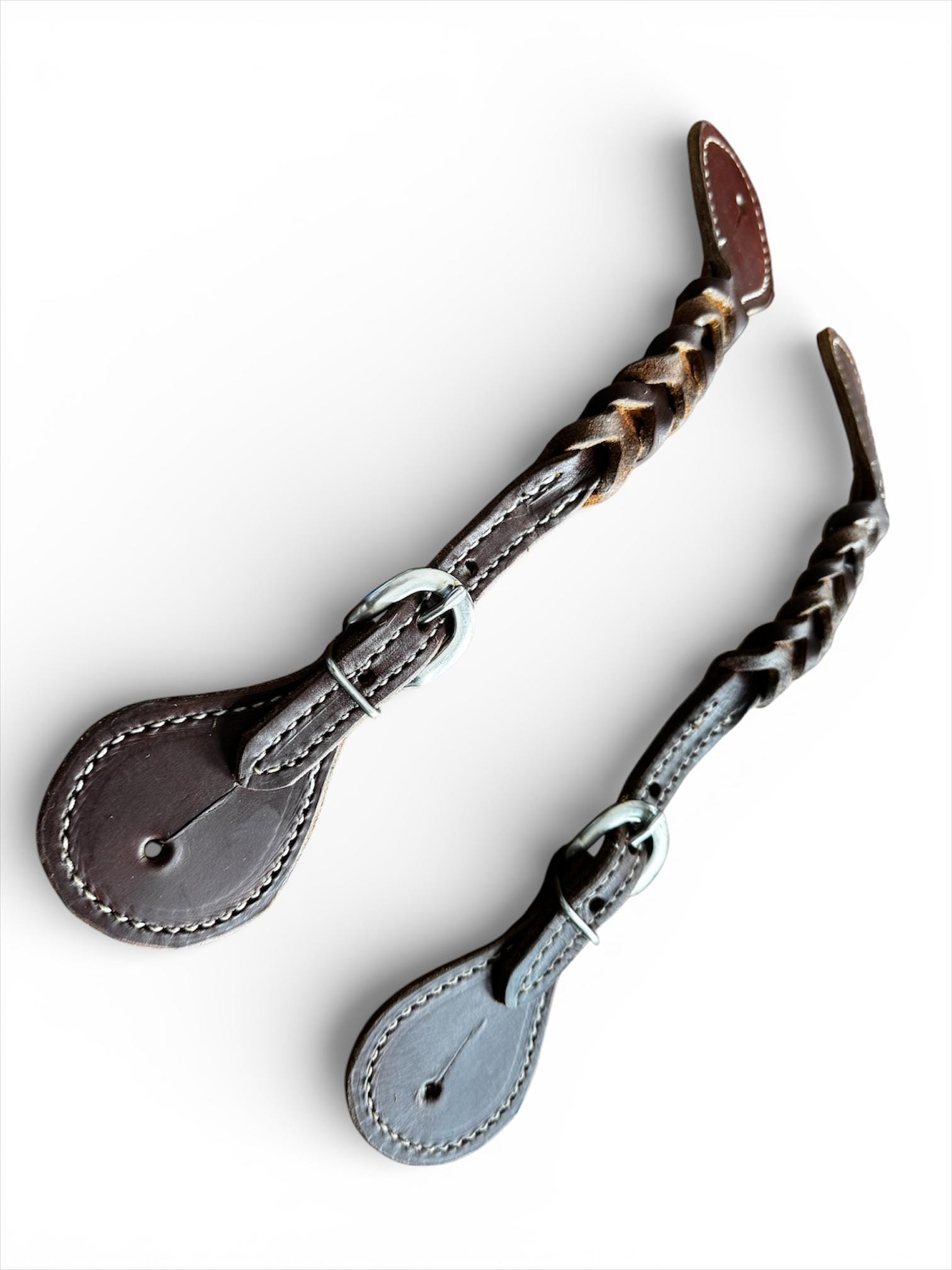 Spur Set Leather Spur Straps – Western Cowboy Horse Tack – Handmade Braided Spur ...
