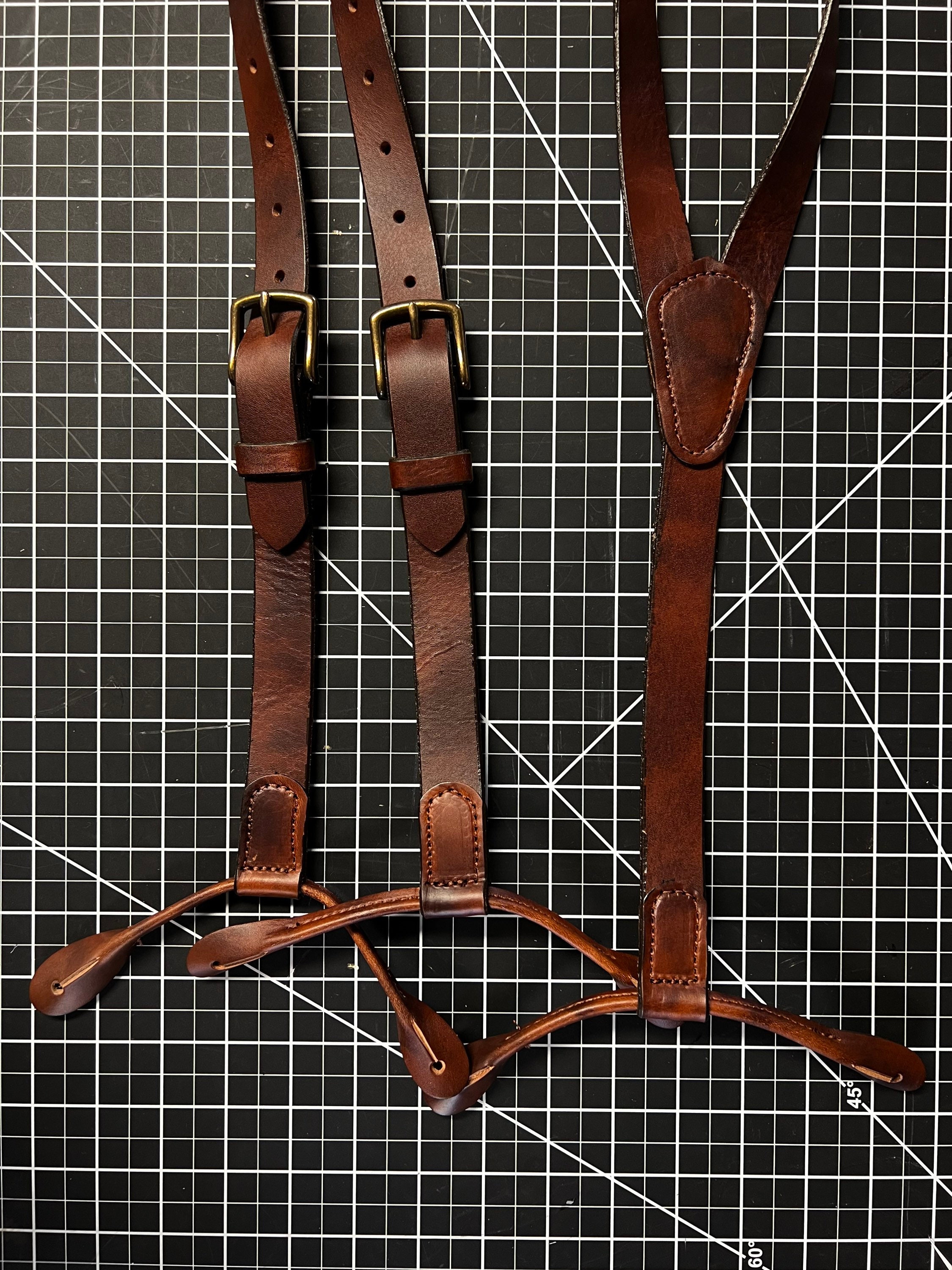 Handmade Dark Brown Leather Button Suspenders: Western Cowboy Style - Etsy