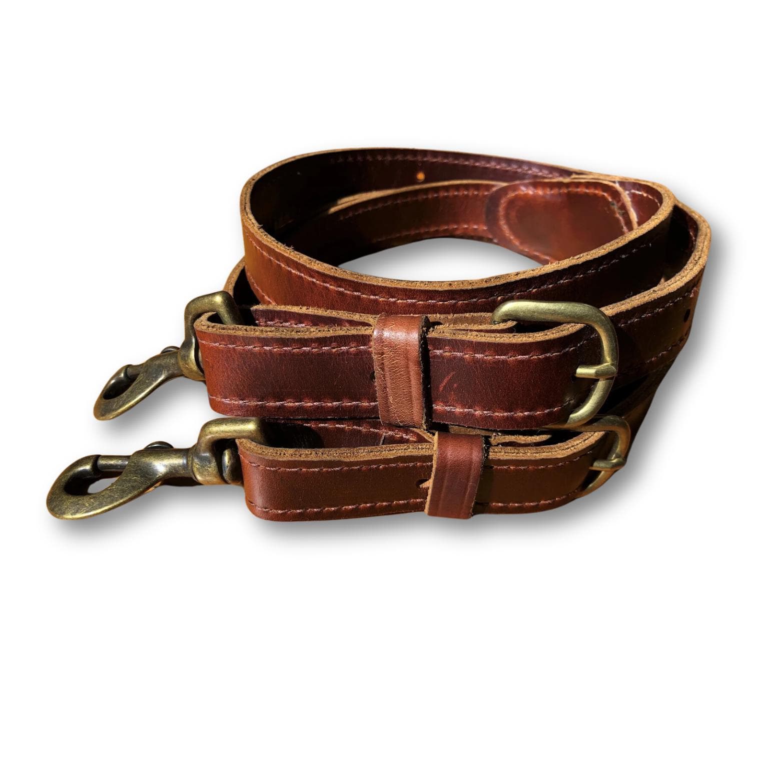 Handmade Brown Leather Suspenders: Adjustable Work Suspenders