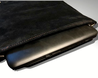 Bolso Faraday de gamuza hecho a mano: protector contra campos electromagnéticos y radiofrecuencia (EMF/RF) para portátiles y tabletas