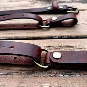 Mens Brown Leather Work Suspenders / Wedding Suspenders / Handmade Top Grain Leather Suspenders / Adjustable Snap Suspenders / Durable Belt image 7