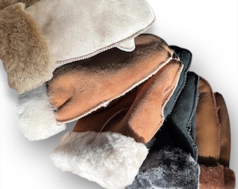 Handmade Sheepskin Mittens – Soft Wool, Winter Gloves Gift