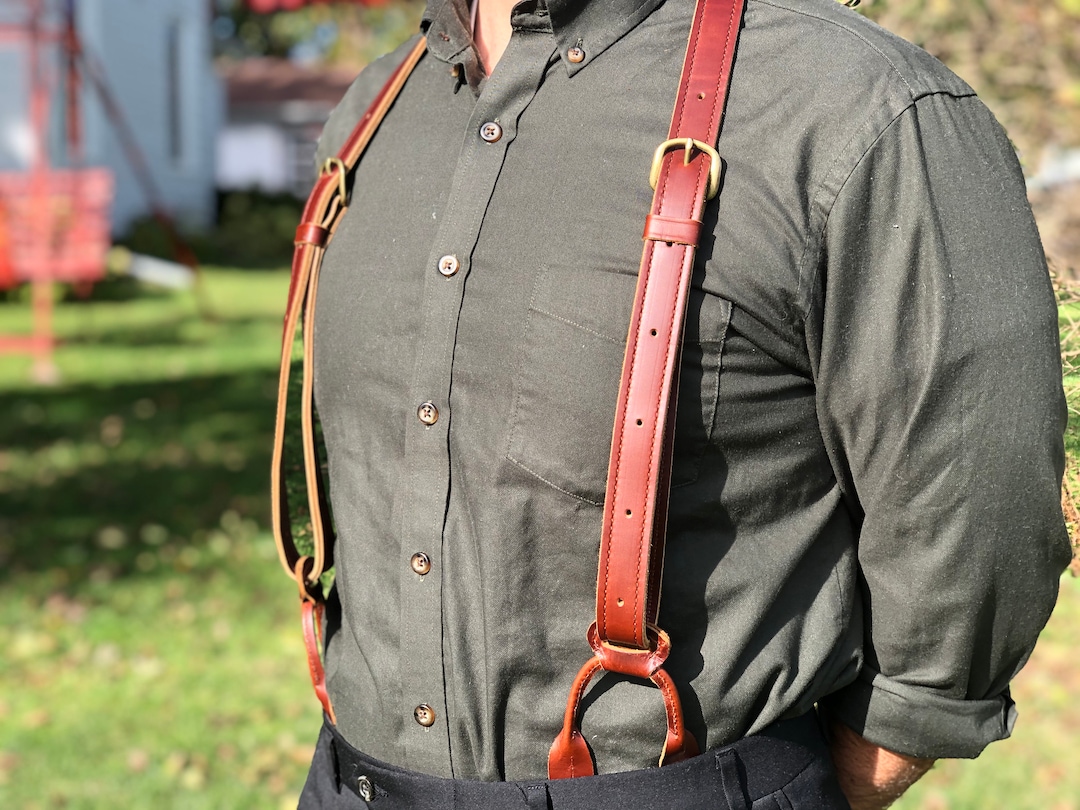 Handmade Leather Button Suspenders: USA Made Vintage Style - Etsy