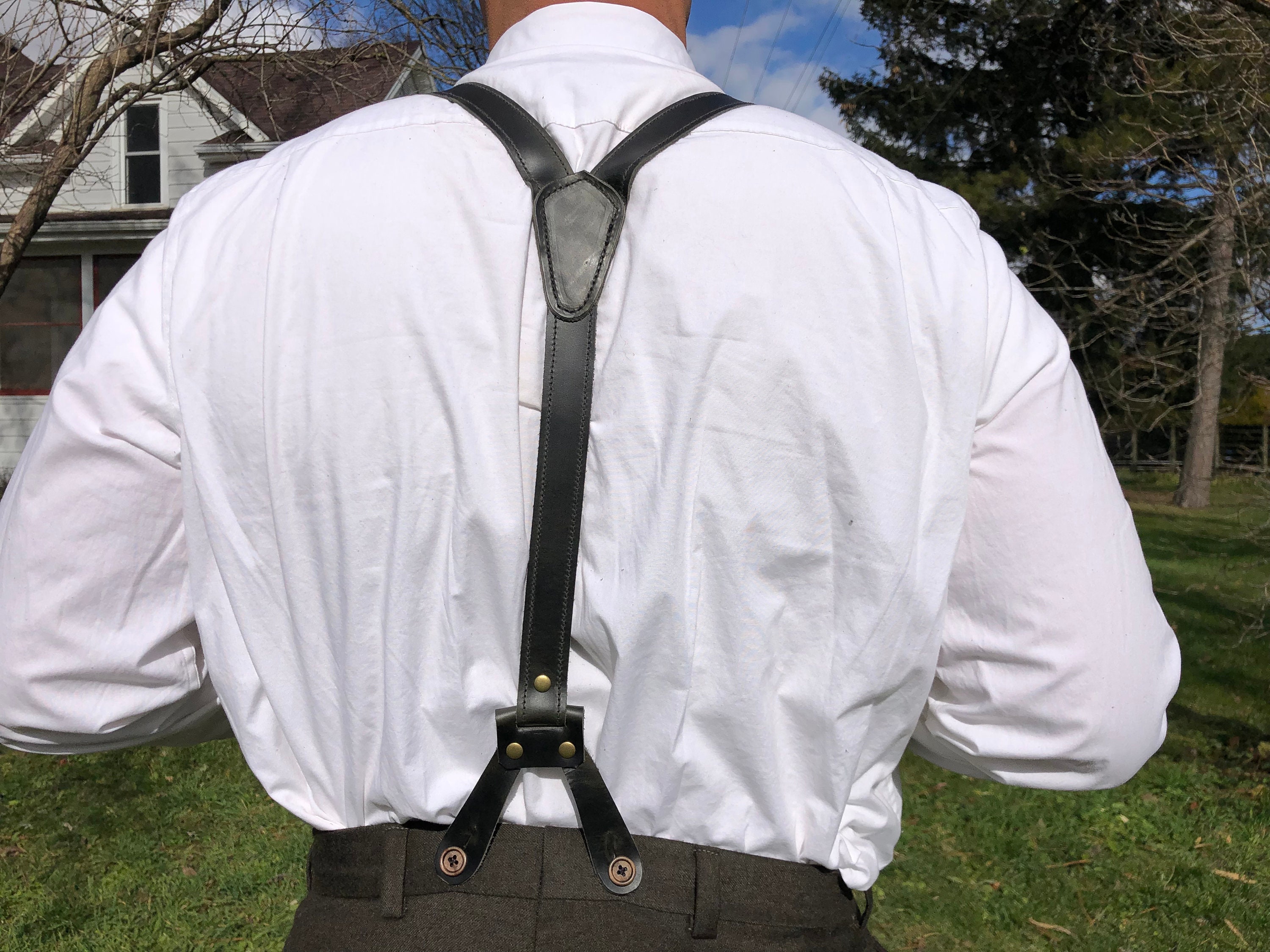 Handmade Leather Button Suspenders – Wisconsin Premium, Adjustable - Etsy