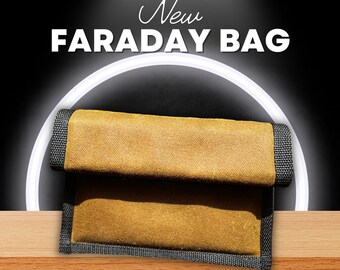 Faraday Bag with Belt Loop, Water Resistant, Waxed Canva, Quick Access Smartphone Faraday Bag, Device Shielding for iPhone and Anti-Hacking