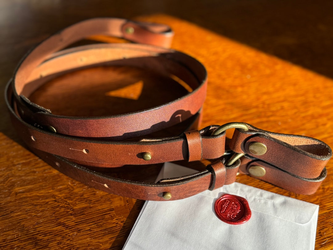 Genuine Mens Brown Leather Suspenders / Handmade Suspenders / Etsy